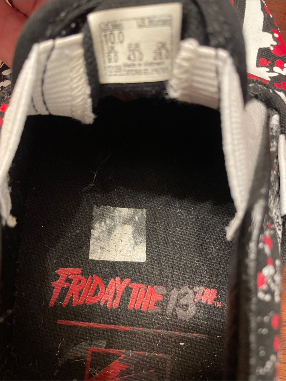 Vans J Voorhees Black/White/Red Friday the 13th Slip-On Graphic Shoes - Picture 6 of 11